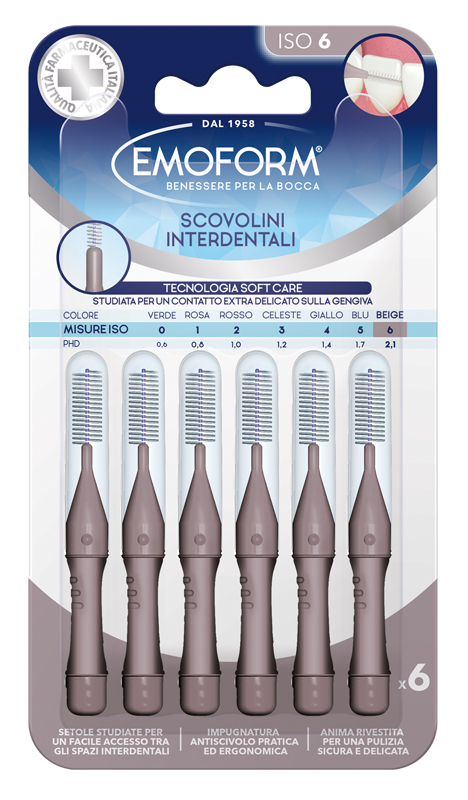 EMOFORM SCOVOLINO ISO 6 BEIGE 6 PEZZI - Farmacia De Pasquale