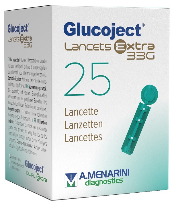 LANCETTA PUNGIDITO GLUCOJET EXTRA GAUGE 33 25 PEZZI - Farmacia De Pasquale