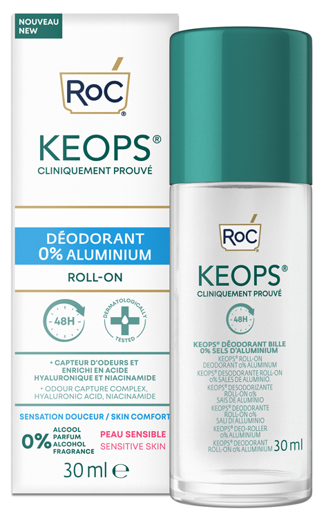 ROC KEOPS DEODORANT ROLL ON 0% ALUMINIUM 30 ML - Farmacia De Pasquale