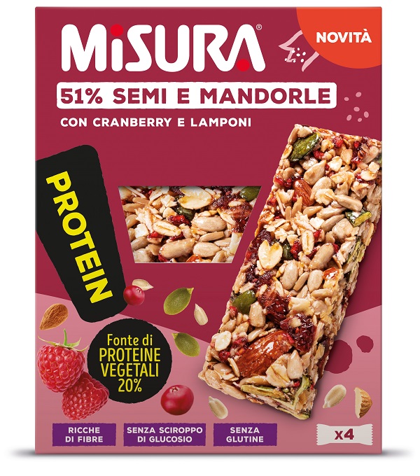 MISURA PROTEIN 4 BARRETTE AI FRUTTI ROSSI X 30 G - Farmacia De Pasquale