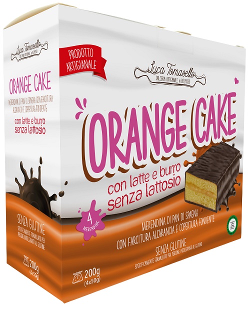 ORANGE CAKE MERENDINA ALL'ARANCIA CON COPERTURA DI CIOCCOLATO FONDENTE 4X50G - Farmacia De Pasquale