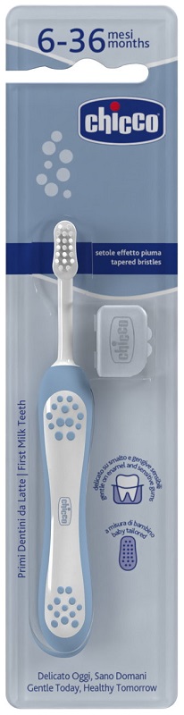 CHICCO SPAZZOLINO 6 MESI+ AZZURRO - Farmacia De Pasquale