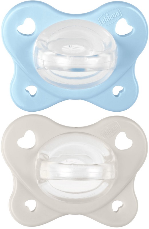 CHICCO DUAL SOFT SUCCHIETTO AZZURRO 2-6 MESI 2 PEZZI - Farmacia De Pasquale