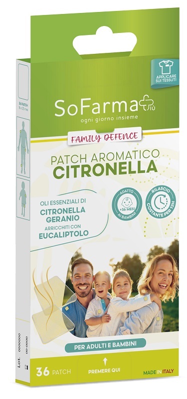 CEROTTO AROMATICO CITRONELLA FAMILY DEFENCE 36 PEZZI SOFARMAPIU' - Farmacia De Pasquale
