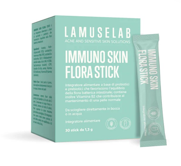 LAMUSELAB IMMUNO SKIN FLORA STICK 30 BUSTINE - Farmacia De Pasquale
