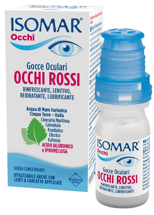 ISOMAR OCCHI ROSSI GOCCE OCULARI ACIDO IALURONICO 0,20% 10 ML - Farmacia De Pasquale