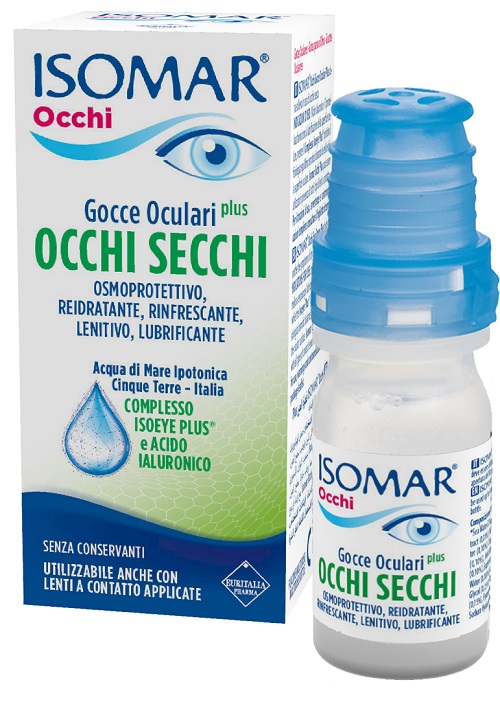 ISOMAR OCCHI SECCHI PLUS GOCCE OCULARI ACIDO IALURONICO 0,25% 10 ML - Farmacia De Pasquale