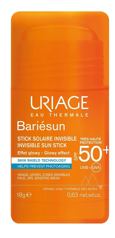 URIAGE EAU THERMALE BARIESUN SPF50+ STICK SOLAIRE INVISIBILE EFFET GLOWY 18 G - Farmacia De Pasquale
