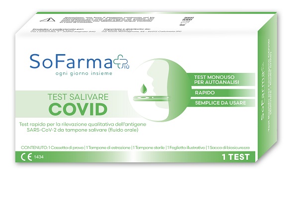 TEST ANTIGENICO RAPIDO COVID-19 SALIVARE AUTODIAGNOSTICO DETERMINAZIONE QUALITATIVA ANTIGENI SARS-COV-2 IN CAMPIONI SALIVARI MEDIANTE IMMUNOCROMATOGRAFIA SOFARMAPIU' - Farmacia De Pasquale