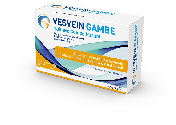 VESVEIN GAMBE SOLLIEVO GAMBE PESANTI 60 COMPRESSE BISTRATO DA 1000 MG SENZA GLUTINE SENZA LATTOSIO - Farmacia De Pasquale