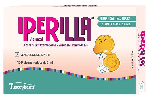 AEROSOL IPERILLA 10 FIALE MONODOSE DA 3 ML A BASE DI ESTRATTI VEGETALI E ACIDO IALURONICO 0,1% - Farmacia De Pasquale