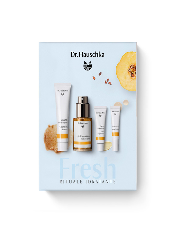 DR HAUSCHKA FRESH RITUALE IDRATANTE 2026 1 CREMA DETERGENTE 20 ML + 1 CREMA ALLA COTOGNA 5 ML + 1 LOZIONE TONIFICANTE 30 ML + 1 SIERO NOTTE 2,5 ML - Farmacia De Pasquale