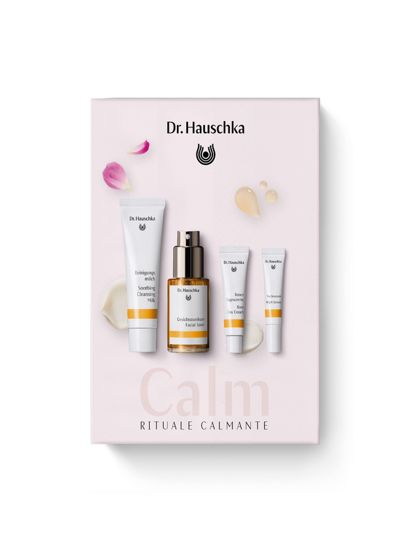 DR HAUSCHKA CALM RITUALE CALMANTE 2026 1 LATTE DETERGENTE 30 ML + 1 CREMA ALLA ROSA 5 ML + 1 LOZIONE TONIFICANTE 30 ML + 1 SIERO NOTTE 2,5 ML - Farmacia De Pasquale