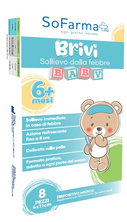 BRIVI' SOLLIEVO DALLA FEBBRE 4X11 CM 8 PEZZI SOFARMAPIU' - Farmacia De Pasquale