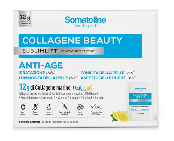 SOMATOLINE COLLAGENE BEAUTY SUBLIMLIFT 10 BUSTINE GUSTO LIMONE SENZA GLUTINE SENZA LATTOSIO - Farmacia De Pasquale