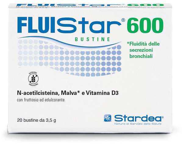 FLUISTAR 600 20 BUSTINE DA 3,5 G CON FRUTTOSIO ED EDULCORANTE SENZA GLUTINE - Farmacia De Pasquale