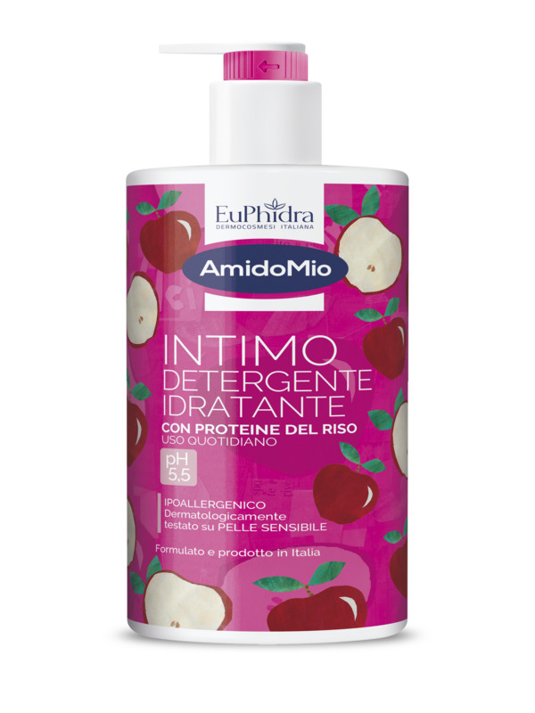 AMIDOMIO INTIMO DETERGENTE IDRATANTE CON PROTEINE DEL RISO USO QUOTIDIANO PH 5,5 IPOALLERGENICO 750 ML - Farmacia De Pasquale