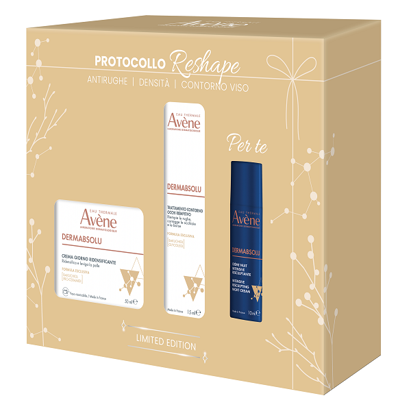 EAU THERMALE AVENE DERMABSOLU COFANETTO NATALE 2026 RESHAPE CREMA GIORNO RIDENSIFICANTE 50 ML+TRATTAMENTO CONTORNO OCCHI RIEMPITIVO 15 ML+INTENSIVE RESCULPTING NIGHT CREAM 10 ML - Farmacia De Pasquale