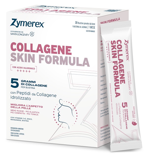 ZYMEREX COLLAGENE SKIN FORMULA 30 BUSTINE DA 15 ML CON EDULCORANTE SENZA GLUTINE SENZA LATTOSIO - Farmacia De Pasquale