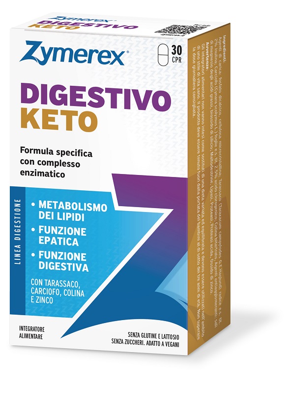 ZYMEREX DIGESTIVO KETO 30 COMPRESSE SENZA GLUTINE SENZA LATTOSIO - Farmacia De Pasquale