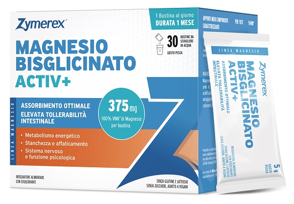 ZYMEREX MAGNESIO BISGLICINATO 30 BUSTINE SENZA GLUTINE SENZA LATTOSIO CON EDULCORANTE - Farmacia De Pasquale