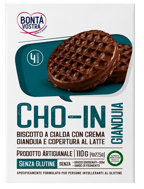 BONTA' VOSTRA CHO-IN GIANDUIA BISCOTTO A CIALDA 4 PEZZI 27,5 G - Farmacia De Pasquale