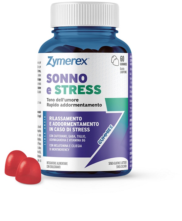 ZYMEREX GUMMIES SONNO E STRESS 60 GUMMIES GUSTO LAMPONE CON EDULCORANTI SENZA GLUTINE SENZA LATTOSIO - Farmacia De Pasquale